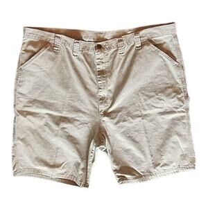 Wrangler Men's 46 Beige Cotton Utility Comfort Lightweight Shorts, Inseam 10"